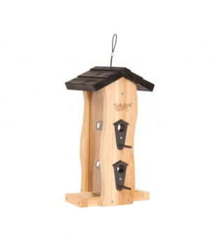 Cedar Vertical Wave Bird Feeder