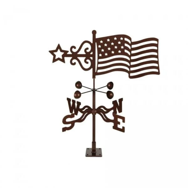 Flag Weathervane with Choice of Roof, Deck, Post, or 4-Side Mount - Image 5