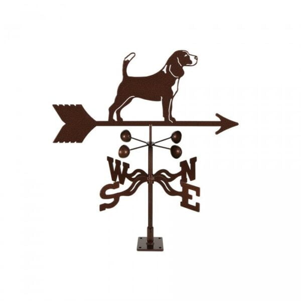 Beagle Weathervane with Choice of Roof, Deck, Post, or 4-Side Mount