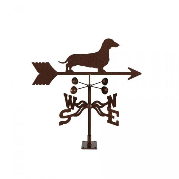 Dachshund Weathervane with Choice of Roof, Deck, Post, or 4-Side Mount