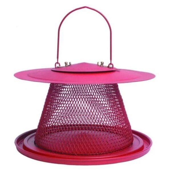 Red Cardinal Wire Mesh Bird Feeder