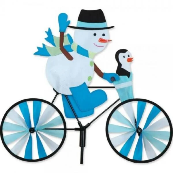 20" Snowman on Bicycle Lawn Spinner