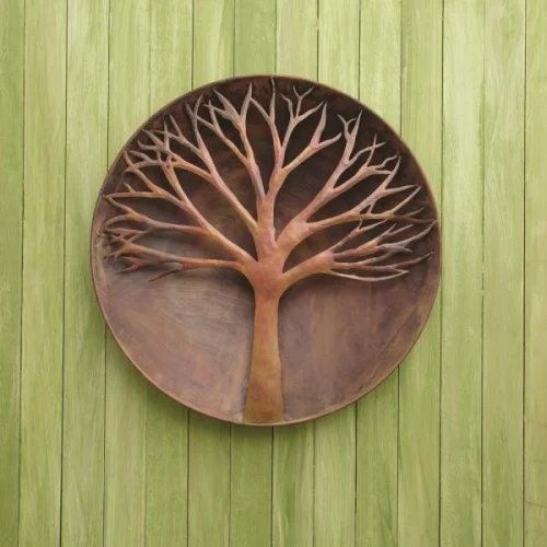Large Raised Tree Flamed Wall Disc - Image 4