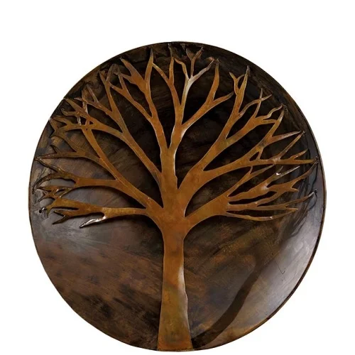 Large Raised Tree Flamed Wall Disc