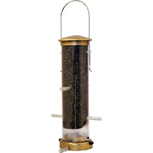 Small Quick Clean Antique Brass Finch Tube Feeder - Image 2