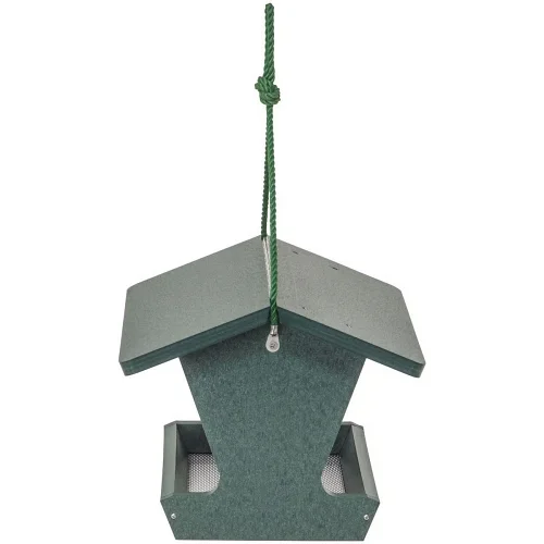 8.5" Recycled Plastic Hopper Bird Feeder in Evergreen - Image 3
