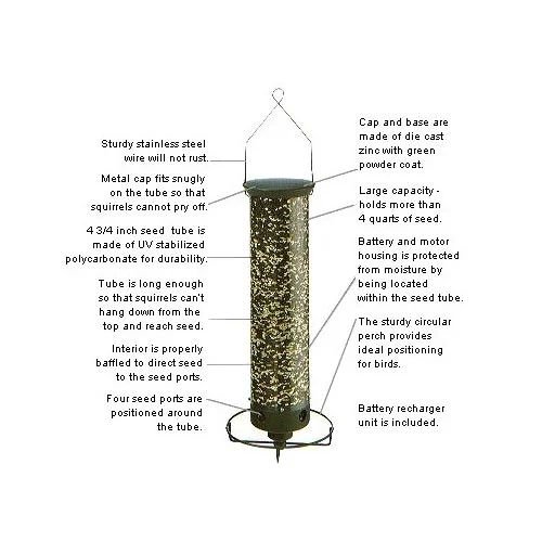 Yankee Flipper Squirrel Proof Tube Bird Feeder - Image 6