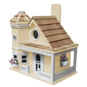 Yellow Flower Pot Cottage Birdhouse