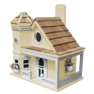 Yellow Flower Pot Cottage Birdhouse