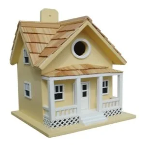 Yellow Beachside Cottage Bird house