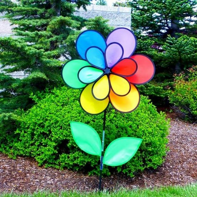 12" 12 Petal Flower With Leaves Double Wheel Spinner