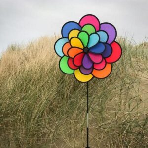 19" 24 Petal Flower Triple Wheel Spinner and Pole