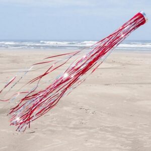 Rainbow Windsock Red Silver