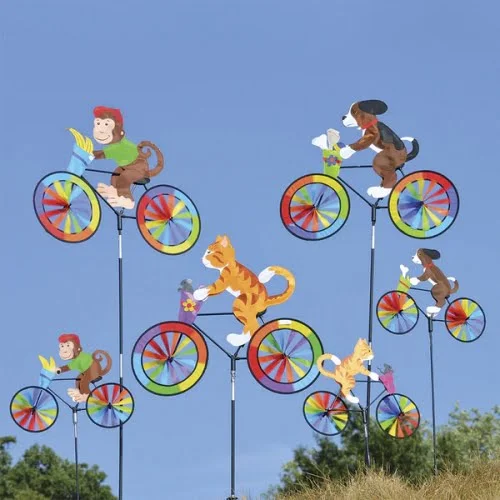 20" Monkey on Bicycle Garden Spinner - Image 2