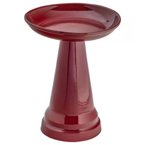 Ohio Stoneware Burgundy Bird Bath