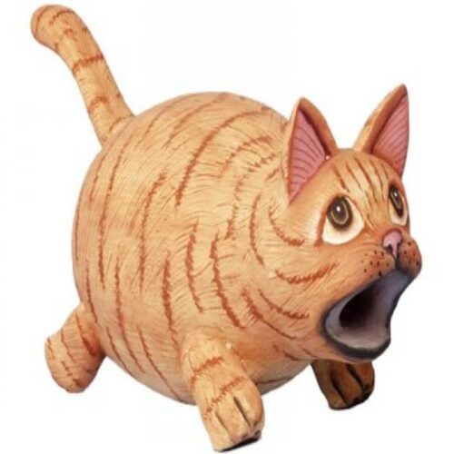 Big Mouth Orange Tabby Cat Bird House