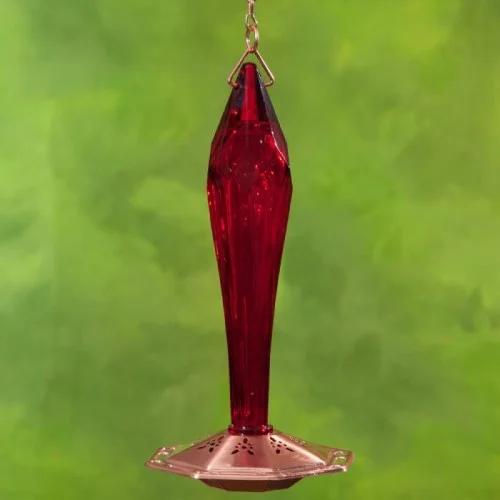 06 OZ Schrodt Faceted Ruby Hummingbird Bird Feeder - Image 2
