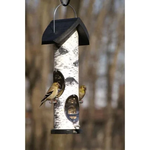 Heavy Duty Birch Log Mixed Seed Tube Feeder