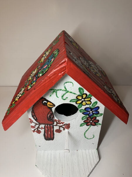 Birdhouses by Anita - White Cedar Unique Hand Painted