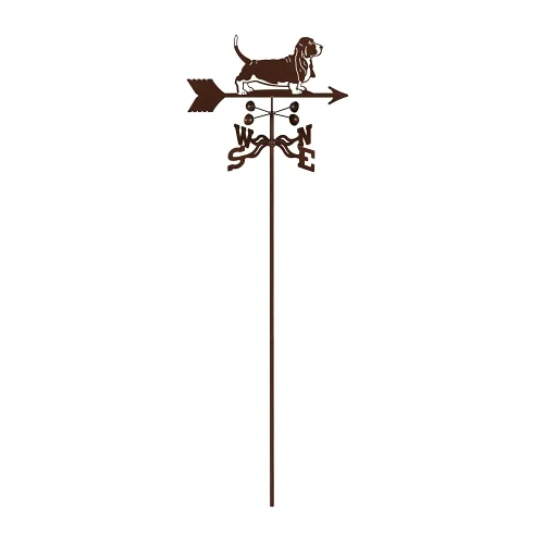 Basset Hound Weathervane with Garden Mount