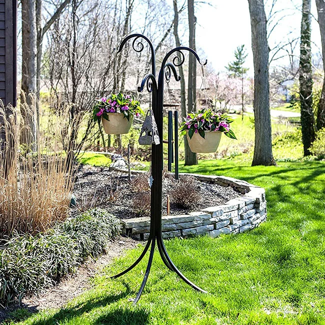 6' Panacea Four Way Scroll Hanger Black