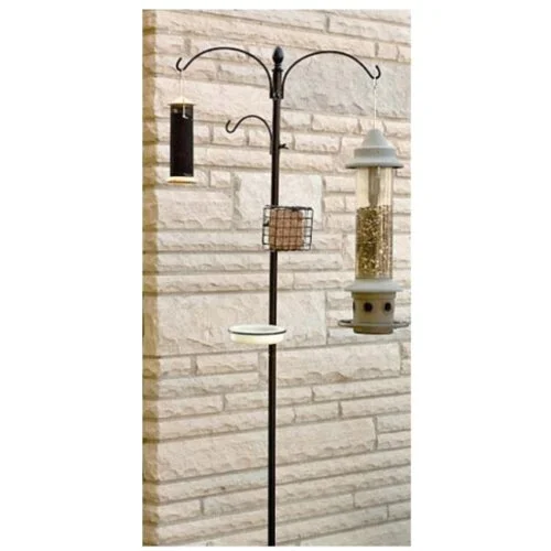 7' 1" Panacea Wild Bird Feeding Station Kit Black