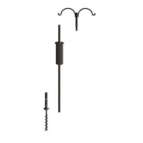 5' Complete Bird Feeder Pole Set with 2 Flanges and Squirrel Baffle - Image 2