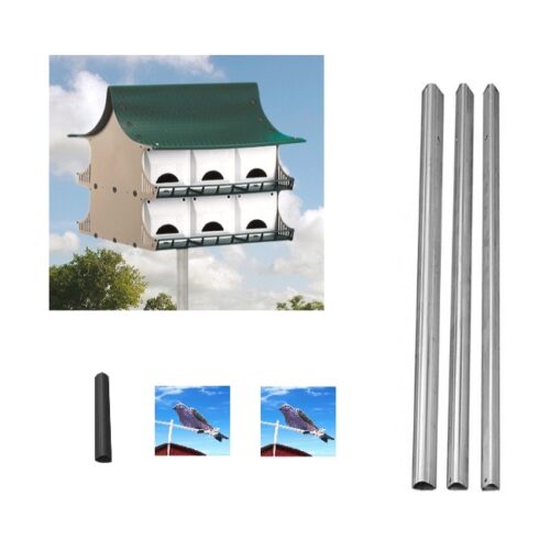 Combo: 12 Room Purple Martin House and 12' Pole and 2 Decoys
