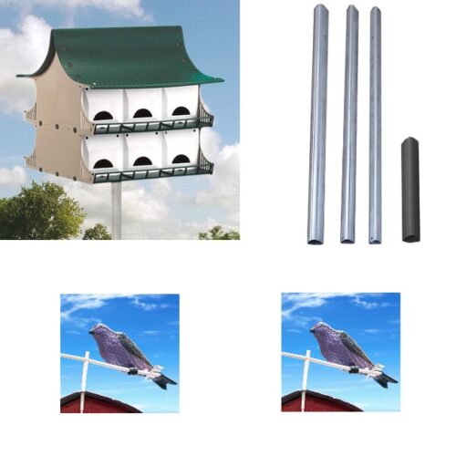 Combo: 12 Room Purple Martin House and 15' Pole and 2 Decoys