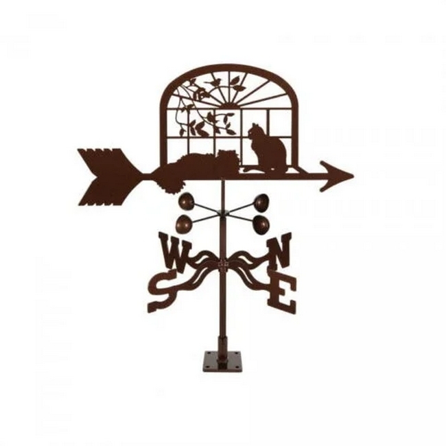 Cats In Window Weathervane - Choice of Roof, Deck, Post, 4-Sided, or Garden Mount
