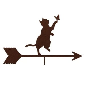 Cat & Butterfly Weathervane - Choice of Roof, Deck, Post, 4-Sided, or Garden Mount