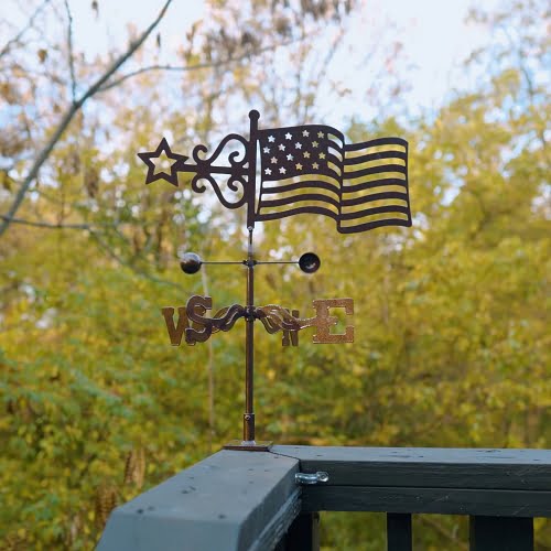 Flag Weathervane - Choice of Roof, Deck, Post, 4-Sided, or Garden Mount
