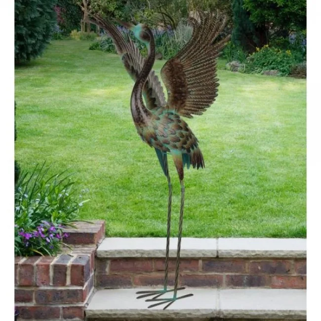 41.75" Green Patina Crane Wing UP