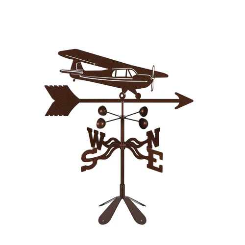 Hi Wing Airplane Weathervane - Choice of Roof, Deck, Post, 4-Sided, or Garden Mount - Image 5