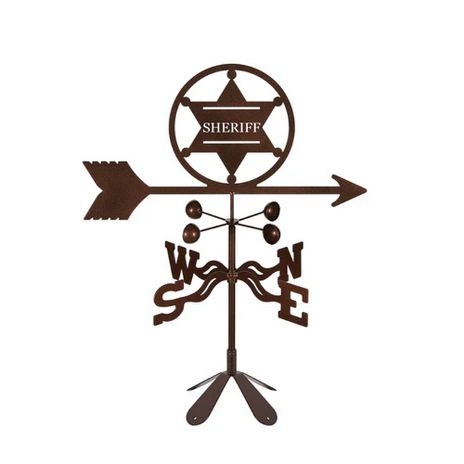 Sherrif 6 point Badge Weathervane - Choice of Roof, Deck, Post, 4-Sided, or Garden Mount - Image 2