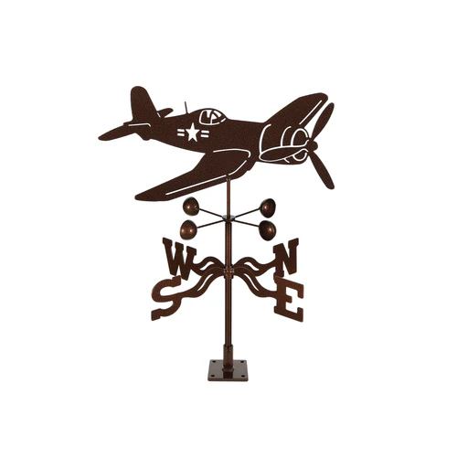Corsair Plane Weathervane - Choice of Roof, Deck, Post, 4-Sided, or Garden Mount