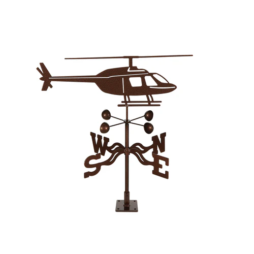 Helicopter Weathervane - Choice of Roof, Deck, Post, 4-Sided, or Garden Mount