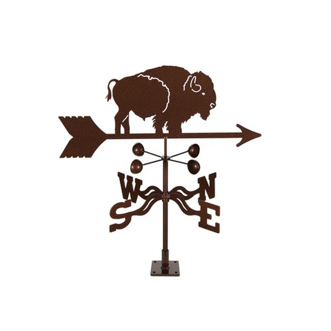 Bison Weathervane - Choice of Roof, Deck, Post, 4-Sided, or Garden Mount