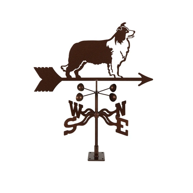 Border Collie Weathervane - Choice of Roof, Deck, Post, 4-Sided, or Garden Mount