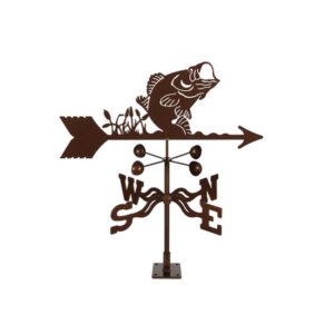 Bass Weathervane - Choice of Roof, Deck, Post, 4-Sided, or Garden Mount
