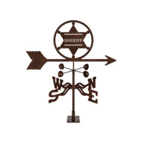 Sherrif 6 point Badge Weathervane - Choice of Roof, Deck, Post, 4-Sided, or Garden Mount