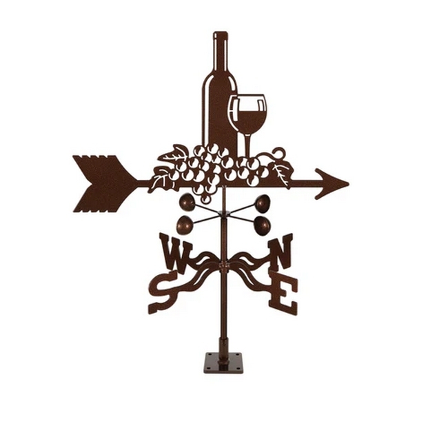 Wine Weathervane - Choice of Roof, Deck, Post, 4-Sided, or Garden Mount
