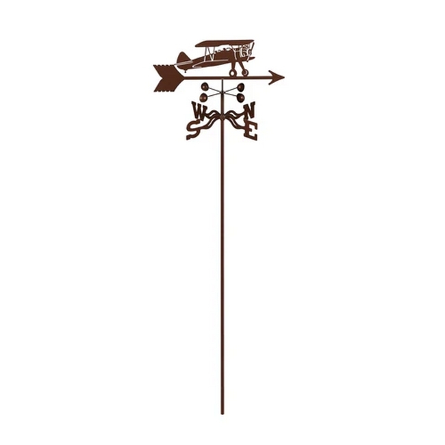 BiPlane Weathervane with Garden Mount