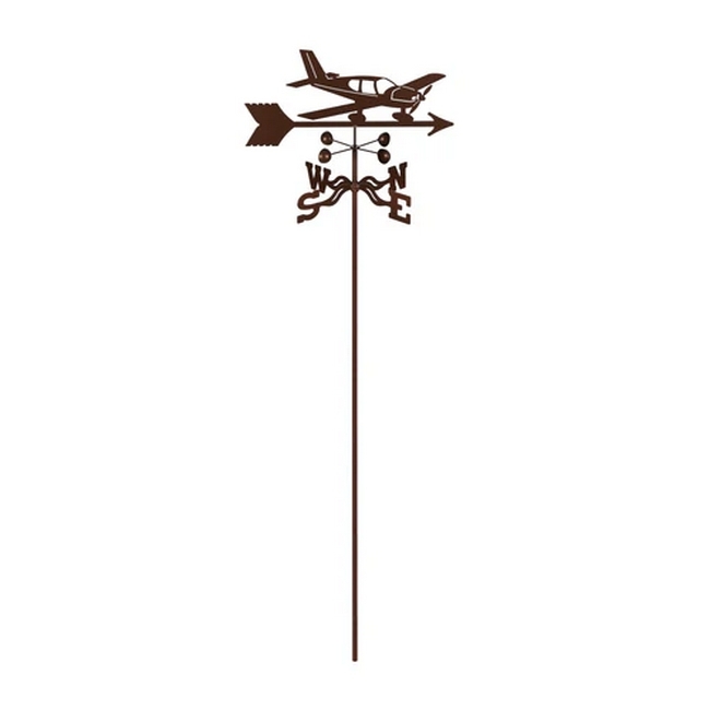 Lo Wing Airplane Weathervane with Garden Mount
