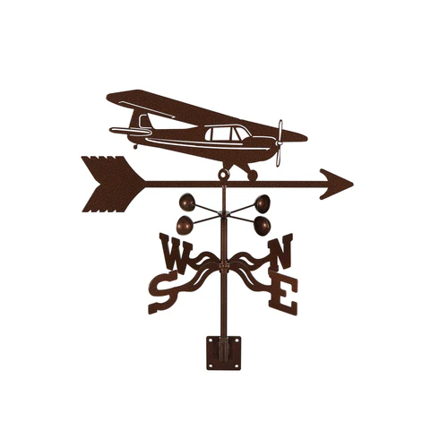 Hi Wing Airplane Weathervane - Choice of Roof, Deck, Post, 4-Sided, or Garden Mount - Image 4