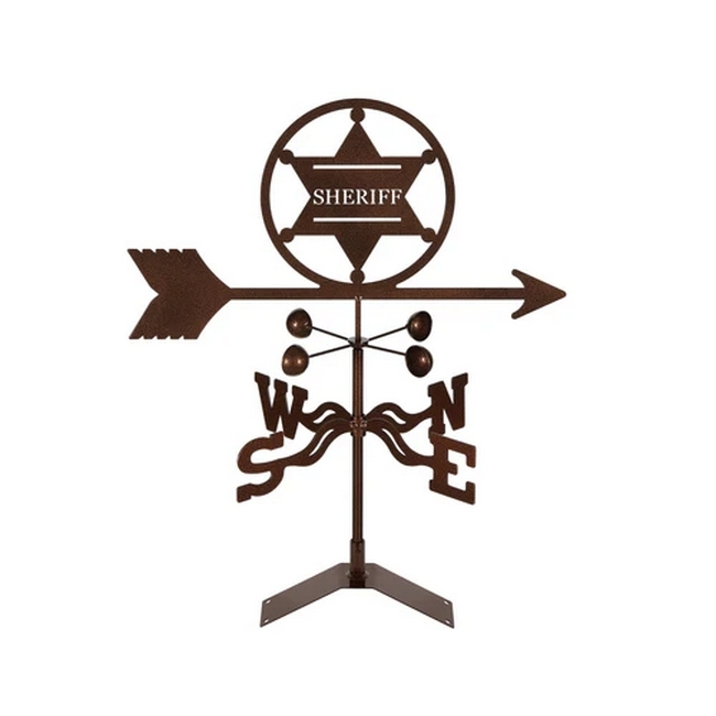 Sherrif 6 point Badge Weathervane - Choice of Roof, Deck, Post, 4-Sided, or Garden Mount - Image 6