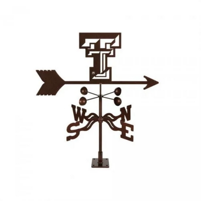 Texas Tech Weathervane - Choice of Roof, Deck, Post, 4-Sided, or Garden Mount
