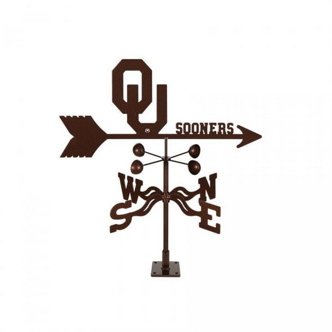 Oklahoma University Weathervane - Choice of Roof, Deck, Post, 4-Sided, or Garden Mount