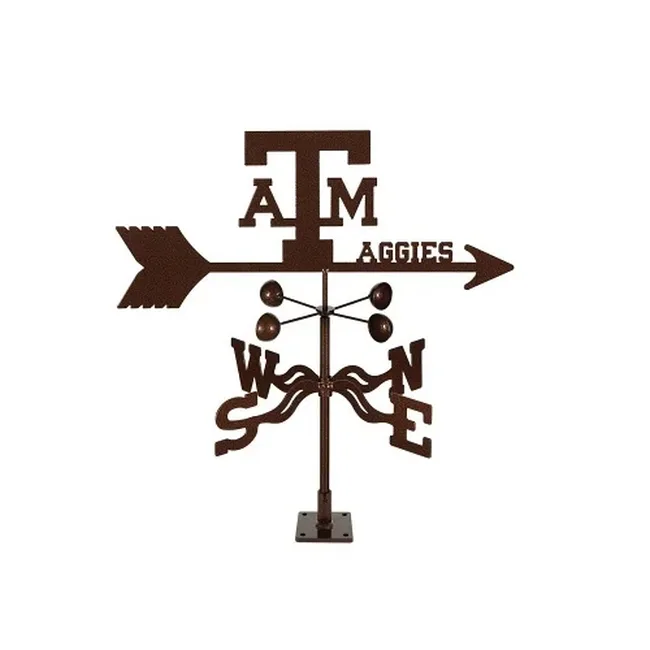 Texas A&M University Weathervane - Choice of Roof, Deck, Post, 4-Sided, or Garden Mount