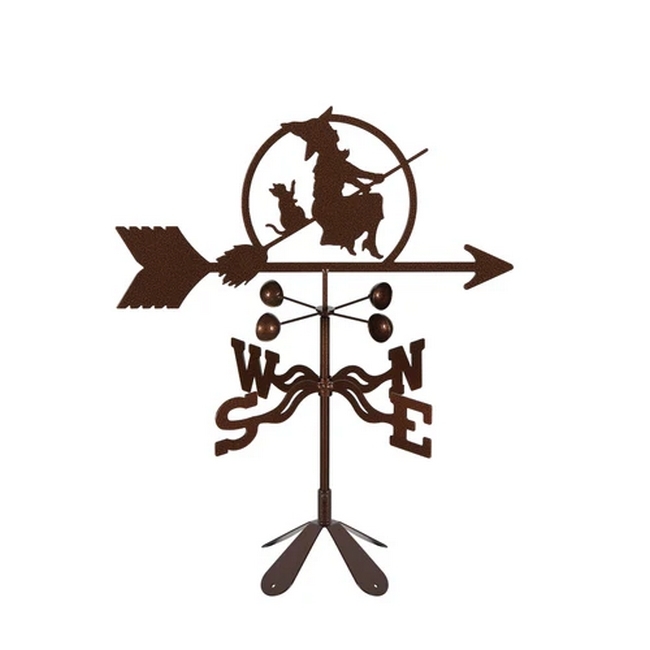 Witch On Broom Weathervane - Choice of Roof, Deck, Post, 4-Sided, or Garden Mount - Image 9